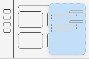Anchored modal overlay wireframe
