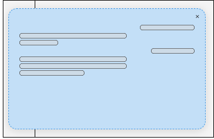 Full screen modal wireframe